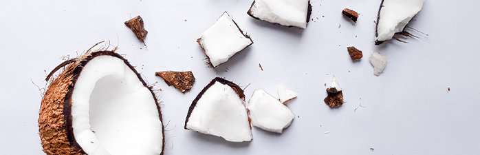 Coconut crushed into pieces